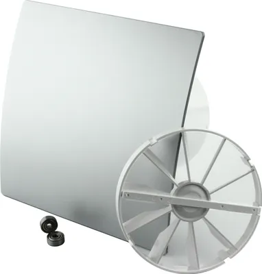 Produktbild von Wohnraumlüfter Lüfter Deckenlüfter Ventilator Badventilator Badlüfter Kugellager Rückstauklappe Ø 100 mm Feuchtigkeitssensor Silber