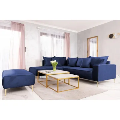 Obrázok produktu pre FurMeb24 ECKSOFA TIVOLI s funkciou spania a posteľným boxom 270 x 220 cm MODRÁ - ľavá strana