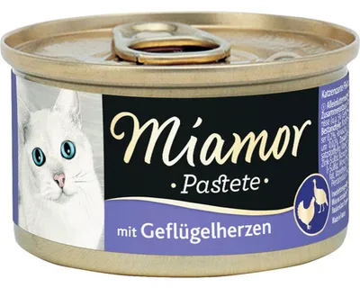 Produktbild von Miamor Pastete Geflügelherzen, Adult, Huhn, 85 g, Getreidefrei, Ohne Soja, Ohne künstliche Farbstoffe