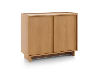 Produktbild von BETTSO Kommode SUNA – Japandi-Design – Eiche Caramel Sideboard grifflos für Wohn- & Schlafzimmer, 4 Fächer, 98x81x39 cm, Saugroboter-geeignet