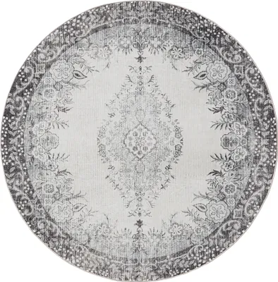 Imagen del producto de Alfombra redonda Interiyou, lavable, color /gris, diámetro 160 cm