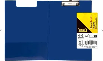 Produktbild von Idena Klemmbrettmappe PVC beschichtet blau DIN A4