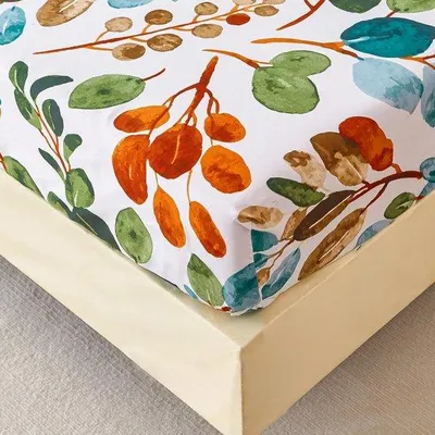 Produktbild von Bettwäsche, 180 x 200 cm, farbiges Frühlings-Blumenmuster, bis 30 cm Matratenhöhe