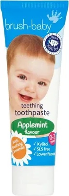Produktbild von Brush-Baby Apfel-Minze Zahnpasta für Kinder von 0-2 Jahren, 50 ml