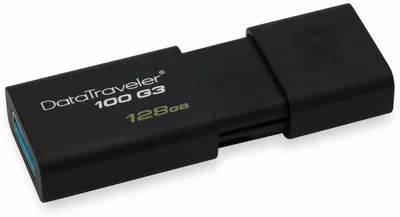 Obrázok produktu pre Kingston Technology DataTraveler 100 G3, 128 GB, USB Typ-A, 3.2 Gen 1 (3.1 Gen 1), 100 MB/s, Klzné, Čierna