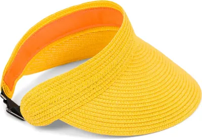 Produktbild von styleBREAKER Papierstroh Visor Cap einfarbig | Sonnenvisier mit elastischem Band und Hakenverschluss | Luftige Schildkappe als Sonnenhut für Damen
