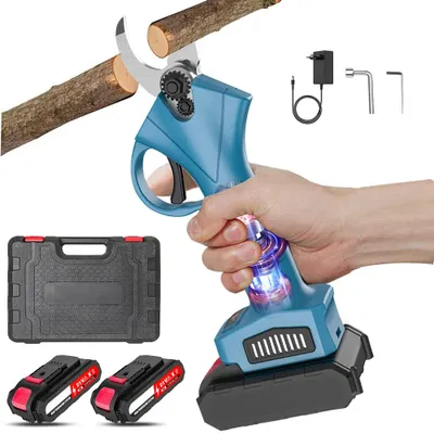 Obrázok produktu pre Akumulátorové elektrické záhradnícke nožnice - 25 mm - 1200 W - 2 lítium-iónové batérie - 220 V - modré
