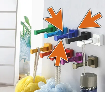 Immagine prodotto di Set di 10 ganci appendiabiti (alluminio, quadrato, blu scuro)