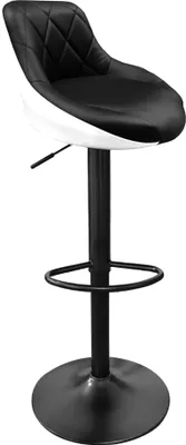 Produktbild von Aga Barhocker Schwarz/Weiß mit Lehne aus Kunstleder 360° drehbar höhenverstellbar, Barstuhl, Küchenhocker, Barhocker, Barstuhl, Bistrohocker