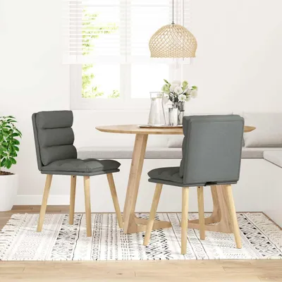 Produktbild von vidaXL Esszimmerstühle 2 Stk. Dunkelgrau Stoff
