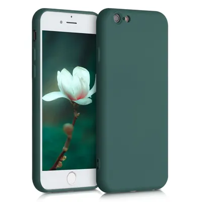 Produktbild von kwmobile Hülle kompatibel mit Apple iPhone 6 / 6S Hülle - gummierte TPU Silikon Handyhülle - Schutzhülle für kabelloses Laden - Case in Moosgrün