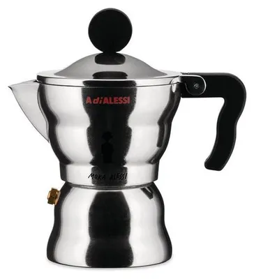 Produktbild von Alessi Moka, Mokka-Kanne, Aluminium, Aluminium, 70 mm, 138 mm