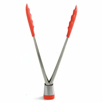 Image de Mastrad pince de cuisine, pince à barbecue, pince de cuisine, ustensile de cuisine, acier inox, rouge, F17610