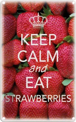 Produktbild von vianmo Blechschild 18x12 cm Keep Calm and eat strawberries Yoga