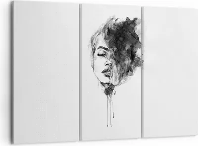 Produktbild von Bild auf Leinwand - Leinwandbild - 3 Teile - Frau Gesicht Abstraktion - 105x70cm - Wand Bild - Wanddeko - Wandbilder - Leinwanddruck - Bilder - Wanddekoration - Leinwand bilder - CE105x70-4934