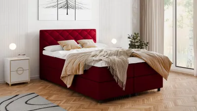 Produktbild von BOXSPRINGBETT Diamaro 140x200 cm mit Bettkasten und Topper - Rot