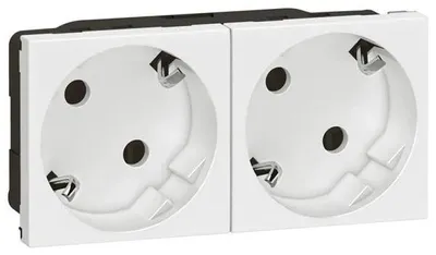 Produktbild von GGK 2-fach Steckdose, 45 mm, reinweiß, 45° schräg, Steckklemme innenliegend, 1 Stk.