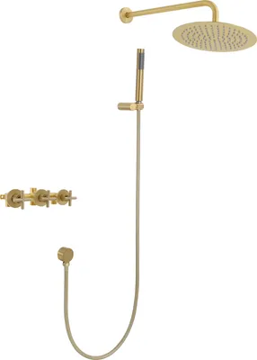 Produktbild von Wandbrausegarnitur 10-Zoll-Brausegarnitur mit Handbrause (Gold)