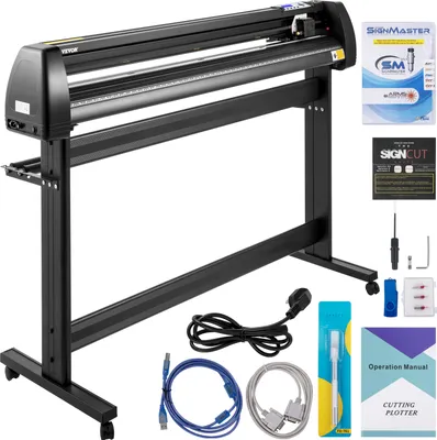 Produktbild von VEVOR Vinyl Schneideplotter 1350 mm, Folienschneider Max. Schnittbreite 1260 mm,  Plottermaschine Schnittgeschwindigkeit 800 mm/s,  Folienplotter mit Signcut & Signmaster, Hobbz Plotter, 25 kg