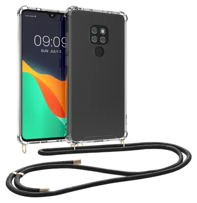 Produktbild von kwmobile Necklace Case kompatibel mit Huawei Mate 20 Hülle - Silikon Cover mit Handykette - Band Handyhülle Transparent