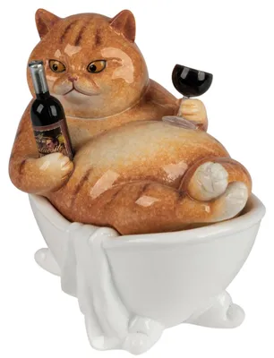 Produktbild von formano Katzen Dekofigur in Badewanne 11 cm aus Kunststein