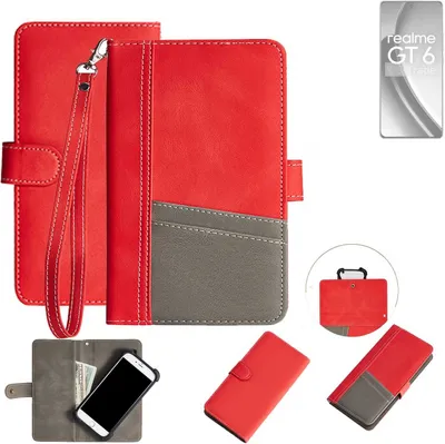 Produktbild von K-S-Trade Handy Schutzhülle für Realme GT 6 Global Hülle Portemonnee Brieftasche Klapphülle Kartenfächer Flip Wallet Case Etui