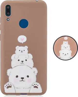 Produktbild von Für HUAWEI Y7 2019 Flexibler Standhalter Case Soft TPU Full Cover Telefon niedlich 3