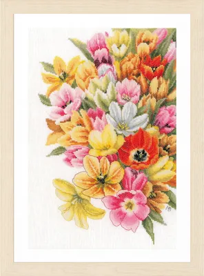 Obrázek produktu pro Výšivky křížem Lanarte "Marjolein Bastin Cover me with tulips, Aida", 28x37cm, počítaný vzor
