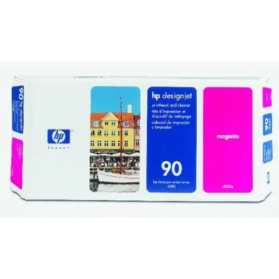 Produktbild von HP 90 Magenta DesignJet Druckkopf und Druckkopfreiniger, HP DesignJet 4000/4500-Druckerserie, Thermal Inkjet, Magenta, C5056A, Singapur, 35,6 mm