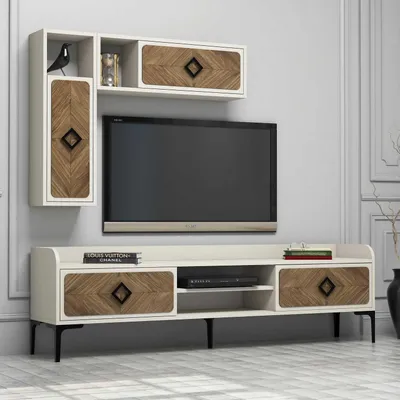 Immagine prodotto di Skye Decor, Samba - Cream, mobile TV, noce, 100% PANNELLI DI PARTICELLE RIVESTITI IN MELAMMINA, 180 x 35 x 52 cm
