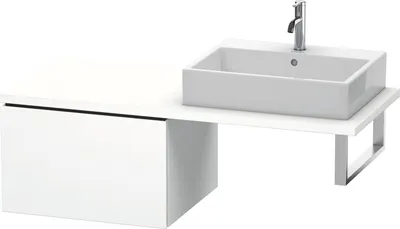 Produktbild von Konsolenunterschrank L-CUBE 400x620x547mm weiß supermatt weiß supermatt