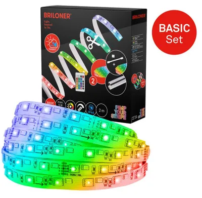 Zdjęcie produktu dla Zestaw startowy Pimp Your Stripe Taśma LED 2m, IP44 zewnętrzna, RGB+W, pilot zdalnego sterowania