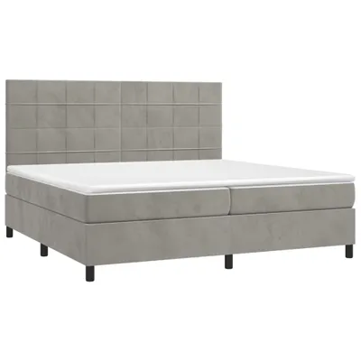 Obrázok produktu pre vidaXL Boxspring posteľ s matracom Svetlo sivá 200x200 cm Velvet