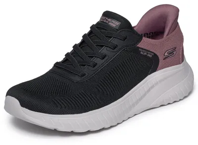 Immagine prodotto di Scarpe da ginnastica slip-on da donna Skechers Bobs Squad Chaos Current Muse, colore nero e viola