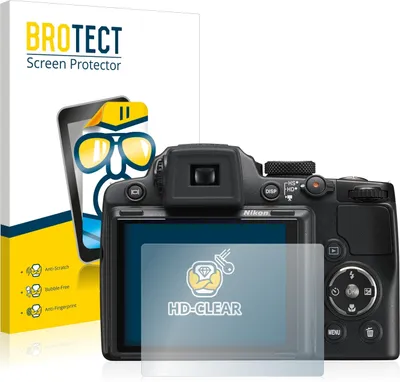Produktbild von 2x Für Nikon Coolpix P500 Schutzfolie BROTECT Displayschutz Display Schutz Folie Klar Transparent
