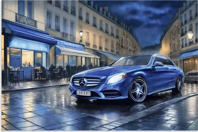 Produktbild von ARTland Wandbild Alu für Innen & Outdoor Mit dem Mercedes nach Paris Größe: 120x80 cm