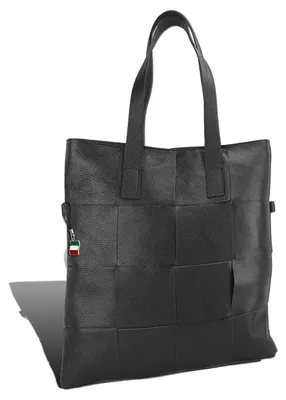 Produktbild von Florence Tote Bag Echt-Leder Tasche Damen Shopper schwarz 37x38x6 inklusive Feenanhänger D2OTF116S