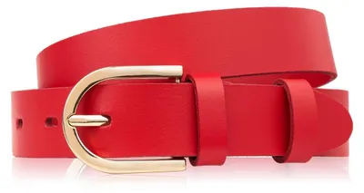 Produktbild von Damen Ledergürtel 120 cm rot mit goldener Schnalle Paolo Peruzzi Damenhosengürtel PG-01-RD-120
