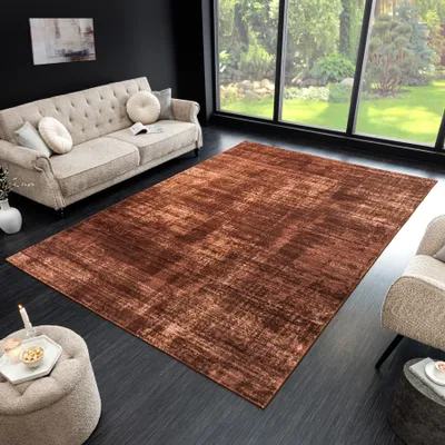 Produktbild von riess-ambiente Moderner Teppich SOFT TOUCH 230x160cm kupfer braun Kurzflor Indoor-Teppich