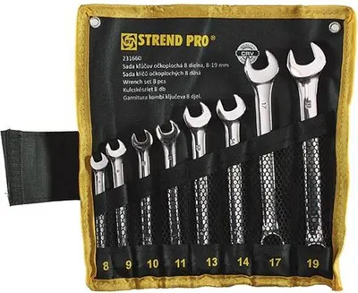 Obrázek produktu pro Sada klíčů Strend Pro HR31583, 8 kusů, Cr-V, 8-19 mm