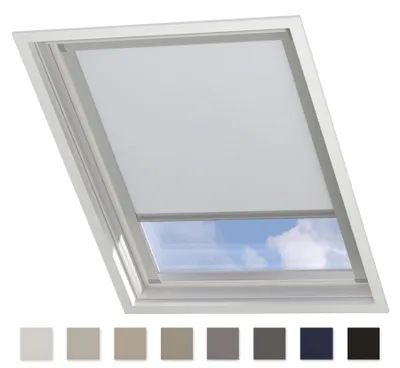 Produktbild von DTCH® Dachfenster verdunkelungsrollo für Velux M08/2/308 weiß mit Führungsschiene, rollo für dachfenster, verdunkelungsrollo dachfenster