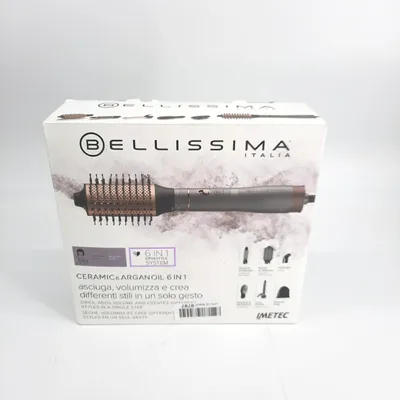 Image de Bellissima Imetec céramique et huile d'argan 6 en 1 Brosse à air chaud 6 accessoires