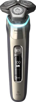 Produktbild von Philips SHAVER Series 9000 S9983/55 Elektrischer Nass- und Trockenrasierer mit SkinIQ, Rotationstrasierer, Gold, Lift & Cut System; Dual SteelPrecision blades, GroomTribe, Replace every 2 yrs with SH91, 2 Jahr(e)