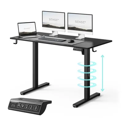 Produktbild von SENSE7 NOJO LIGHT Höhenverstellbarer Schreibtisch Elektrisch 120x60 cm Schwarz Gaming Tisch Computertisch Standing Desk Memory Home Office PC Tisch