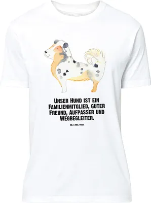Produktbild von Mr. & Mrs. Panda Größe XL T-Shirt Hund Australien Shepherd - Weiß - Geschenk, Sprüche, Tshirt, mit Spruch, Shirt, Familie