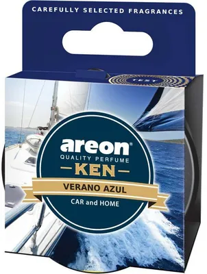 3x Original Areon KEN Autoparfüm Duftdose Duftbaum + DECKEL in Duft Verano Azul – Produktansicht