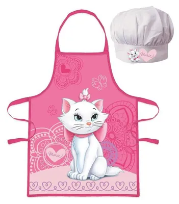 Image de Tablier pour fille avec toque de chef Chat Marie