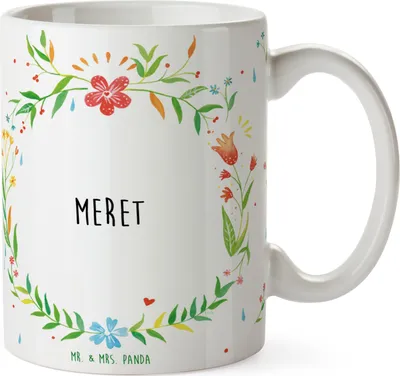 Produktbild von Mr. & Mrs. Panda Becher Meret - Geschenk, Tasse, Teetasse, Geschenktasse, Kaffeebecher, Trinkbecher