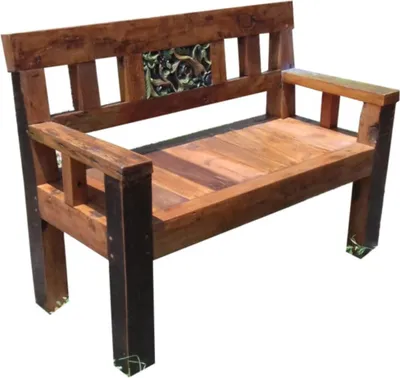 Produktbild von Gartenbank MIKKO 2-Sitzer - 120cm Breit, Teak, Dunkelbraun | Terrassenbank Wetterfest Sitzbank Outdoor Bank