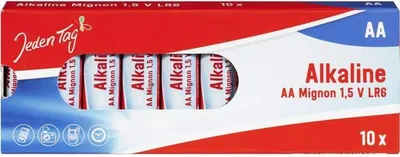 Produktbild von Jeden Tag - Alkaline Batterien - AA Mignon - 1,5V - LR6 - 10 Stück